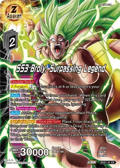 SS3 Broly, Surpassing Legend card art