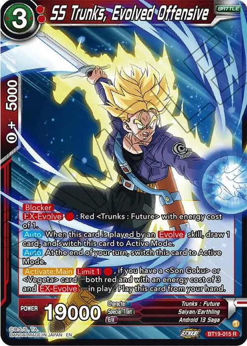 SS Trunks, Evolved Offensive card art