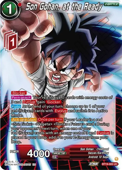 Son Gohan, at the Ready card art