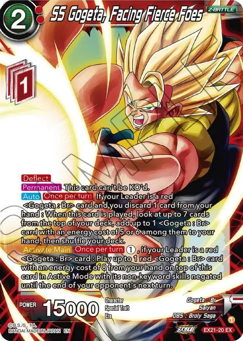 SS Gogeta, Facing Fierce Foes card art