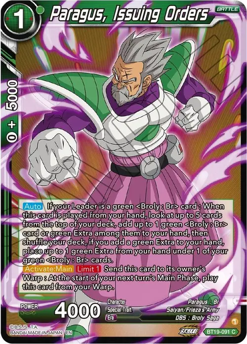 Paragus, Issuing Orders card art