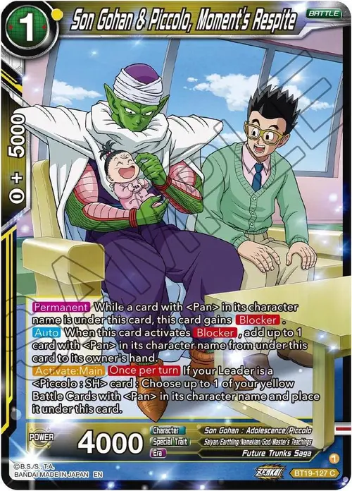 Son Gohan & Piccolo, Moment's Respite card art