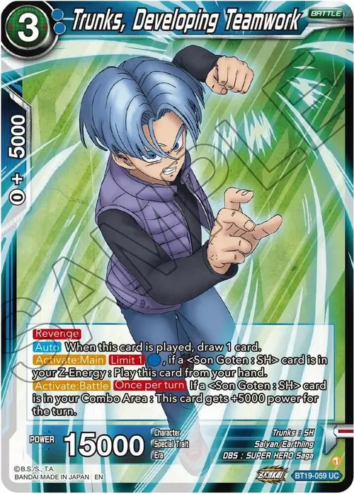 Trunks, Developing Teamwork card art