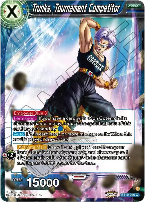 Trunks, Tournament Competitor card art