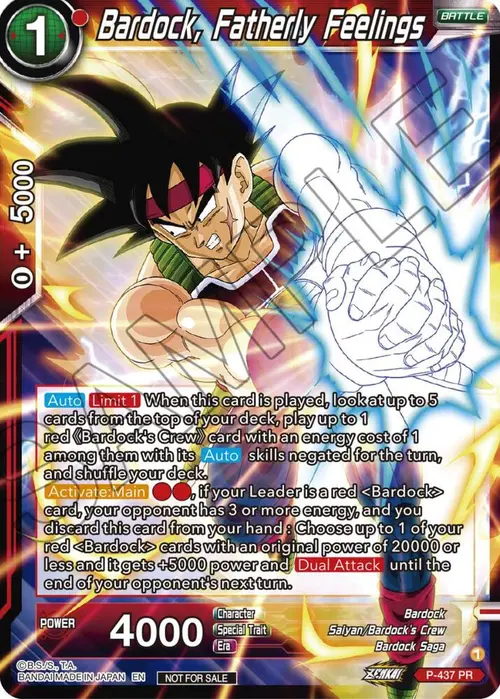 Bardock, Fatherly Feelings (Zenkai Series Tournament Pack Vol.2) card art