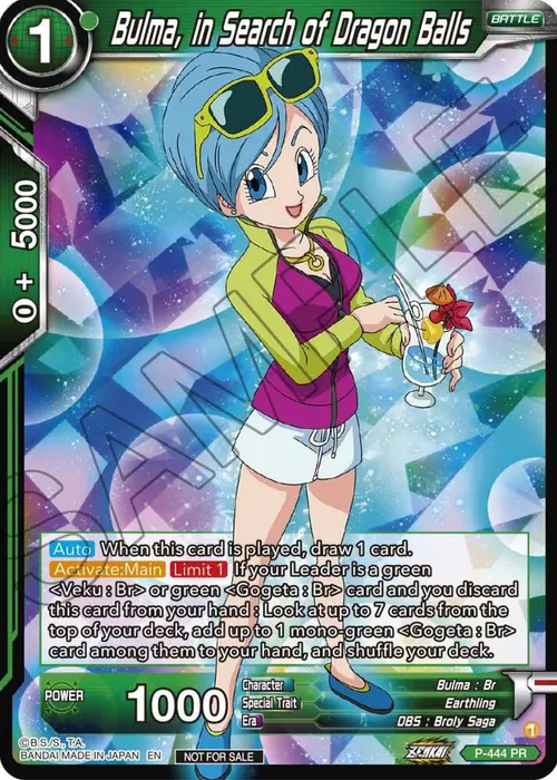 Bulma, In Search of Dragon Balls (Zenkai Series Tournament Pack Vol.2) card art