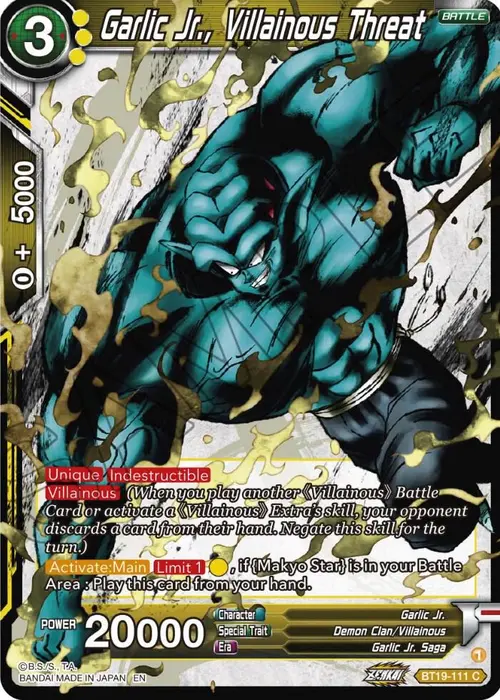 Garlic Jr., Villainous Threat card art