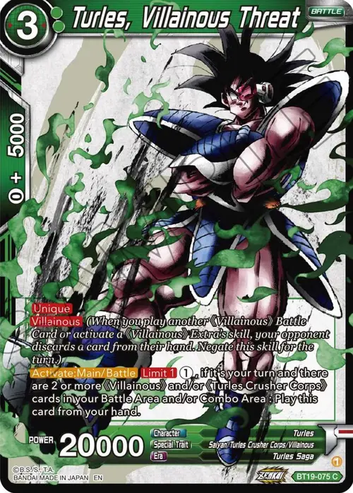 Turles, Villainous Threat card art