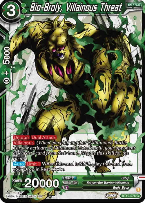 Bio-Broly, Villainous Threat card art