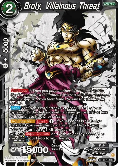 Broly, Villainous Threat card art
