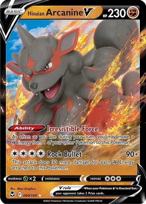 Hisuian Arcanine V card art