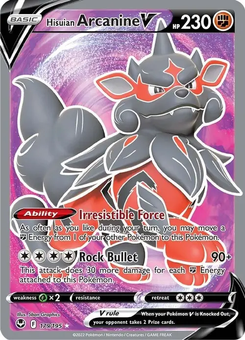 Hisuian Arcanine V (Full Art) card art