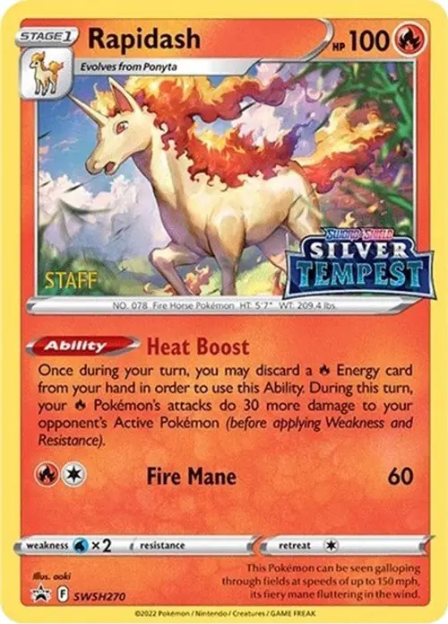Rapidash - SWSH270 (Prerelease) [STAFF] card art