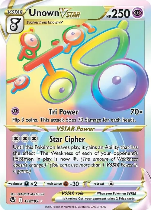 Unown VSTAR (Secret) card art