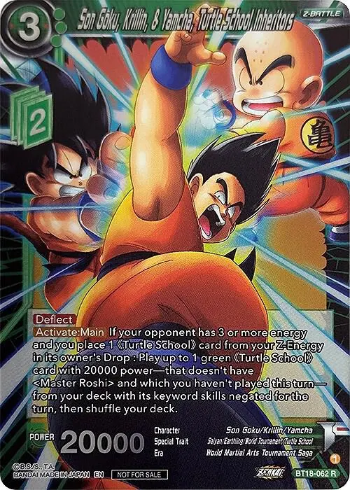 Son Goku, Krillin, & Yamcha, Turtle School Inheritors (Zenkai Series Pack Vol.1) card art