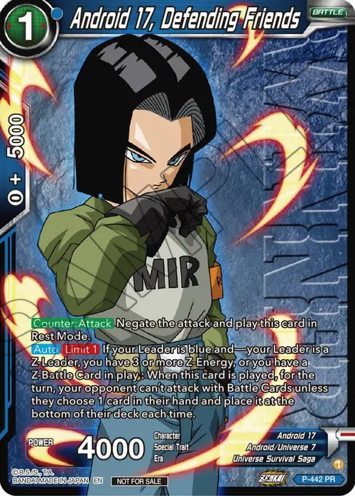 Android 17, Defending Friends (Winner) card art