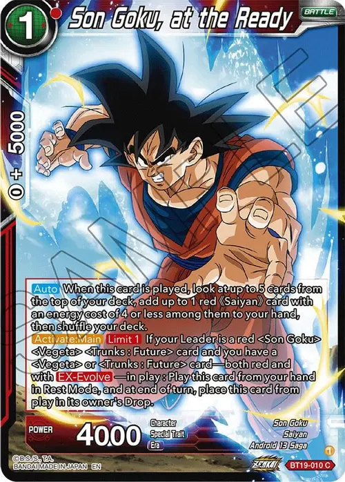 Son Goku, at the Ready card art