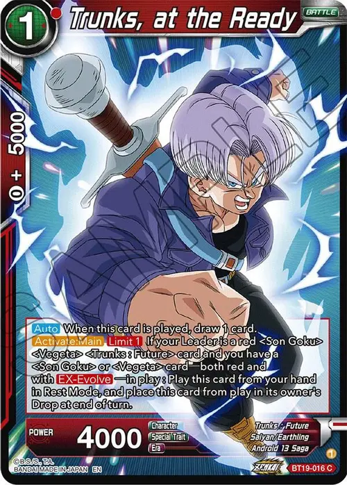 Trunks, at the Ready card art