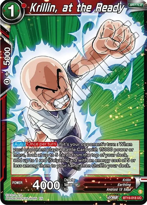 Krillin, at the Ready card art