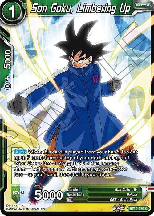 Son Goku, Limbering Up card art