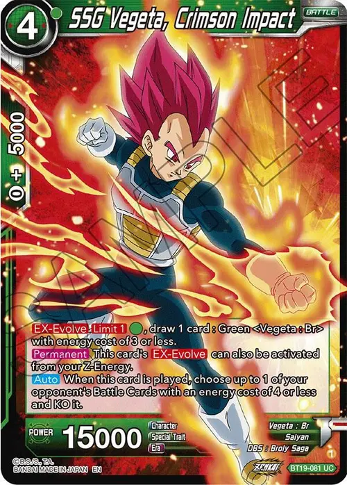 SSG Vegeta, Crimson Impact card art