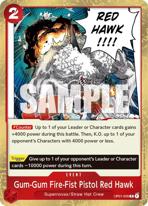 Gum-Gum Fire-Fist Pistol Red Hawk card art
