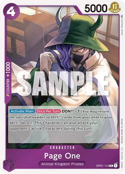 Page One card art