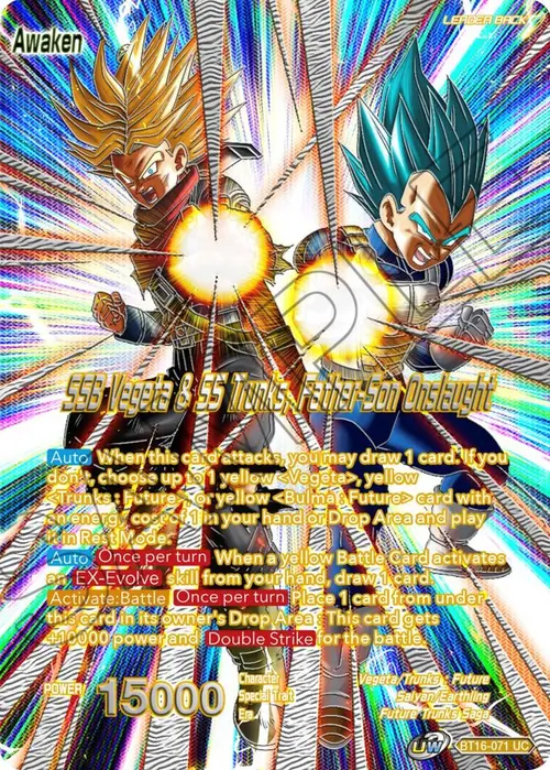 Trunks // SSB Vegeta & SS Trunks, Father-Son Onslaught card art