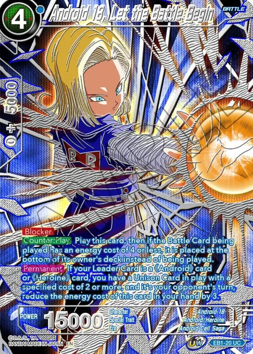 Android 18, Let the Battle Begin card art