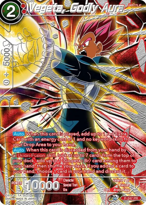 Vegeta, Godly Aura card art
