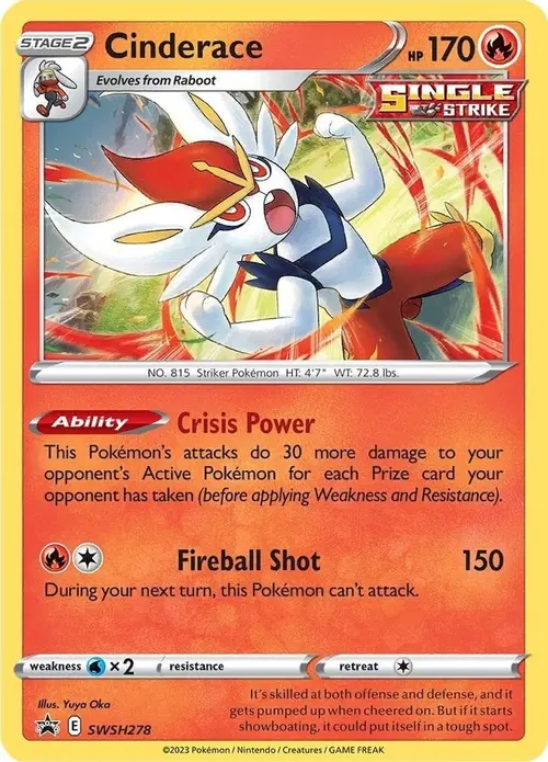 Cinderace - SWSH278 card art