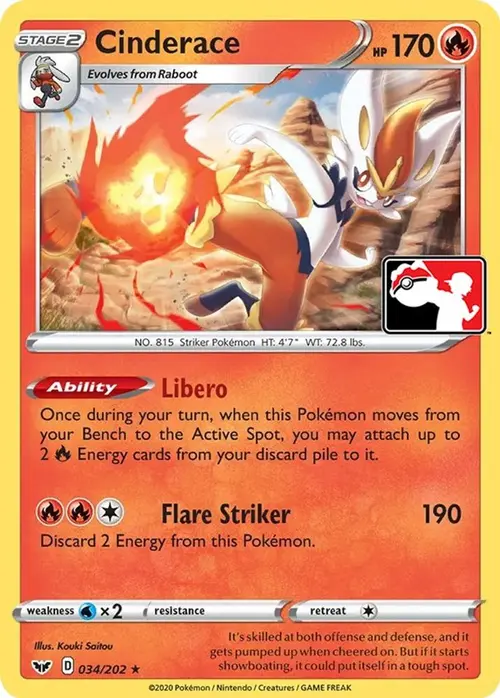 Cinderace - 034/202 card art