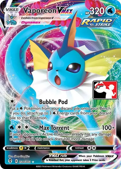 Vaporeon VMAX - 030/203 card art