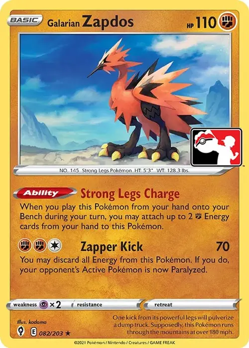 Galarian Zapdos - 082/203 card art