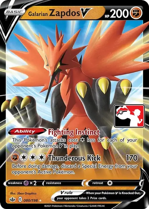 Galarian Zapdos V - 080/198 card art