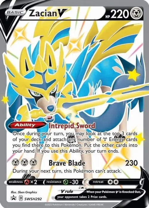 Zacian V (Shiny) - SWSH292 card art