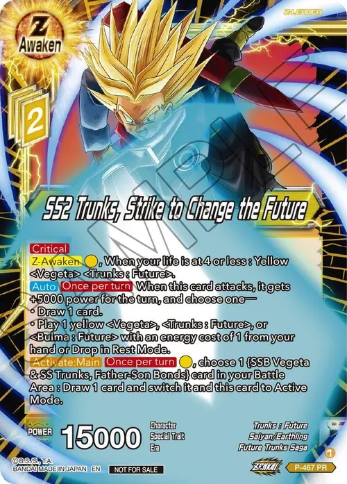 SS2 Trunks, Strike to Change the Future (Z03 Dash Pack) card art