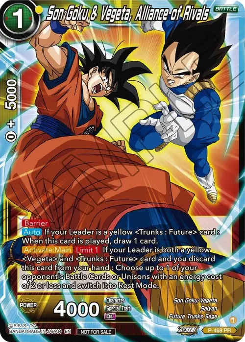 Son Goku & Vegeta, Alliance of Rivals (Z03 Dash Pack) card art