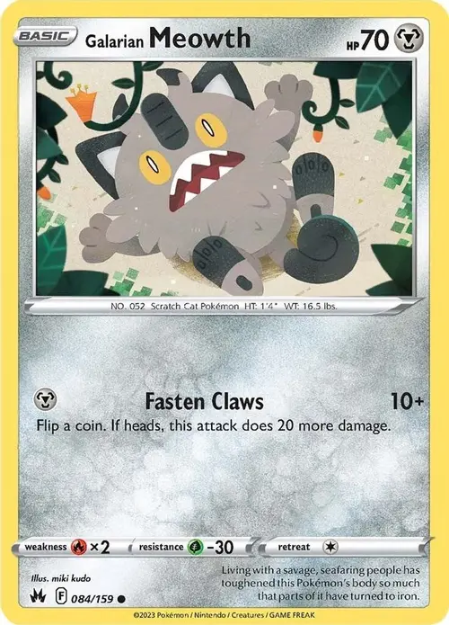 Galarian Meowth card art