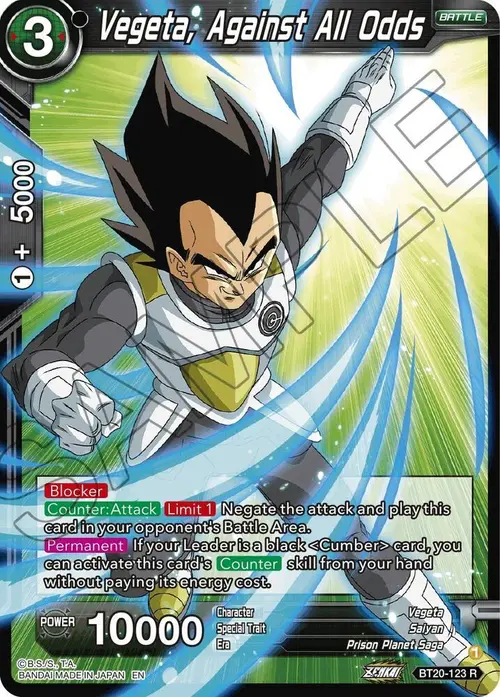 Vegeta, Against All Odds card art
