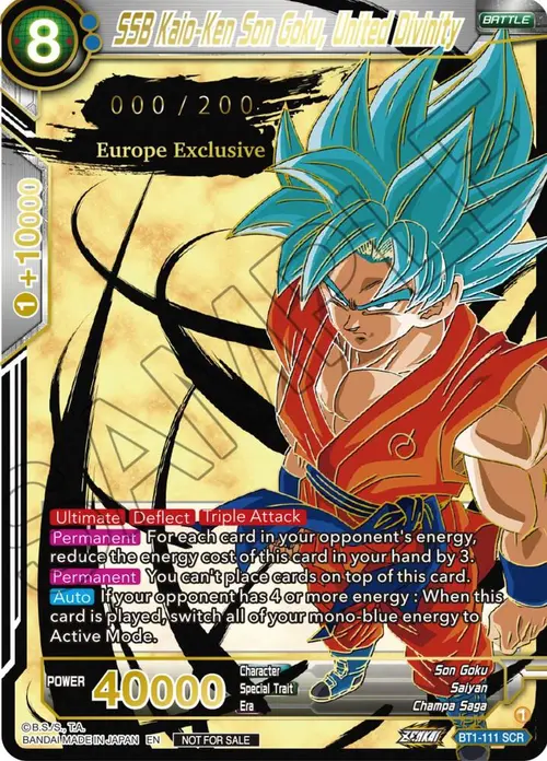 SSB Kaio-Ken Son Goku, United Divinity (European Serial Numbered) card art