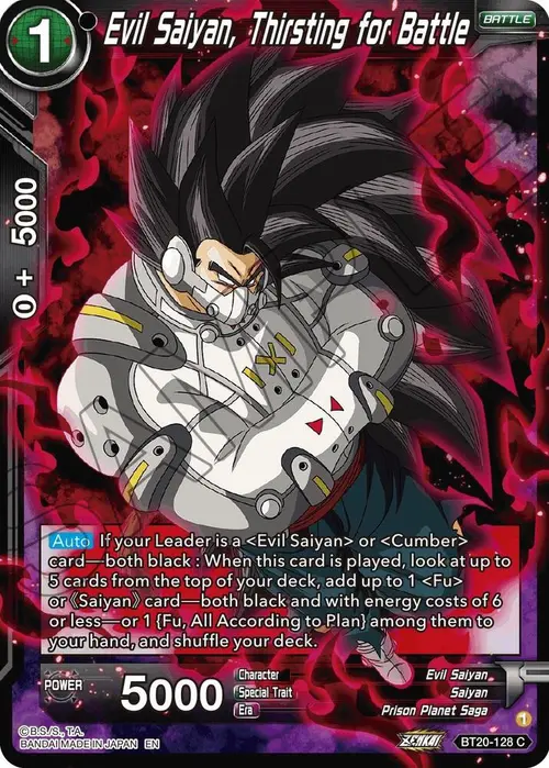 Evil Saiyan, Thirsting for Battle card art