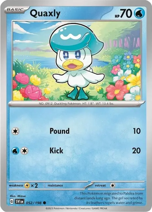 Quaxly - 052/198 (Mirage Holo) card art