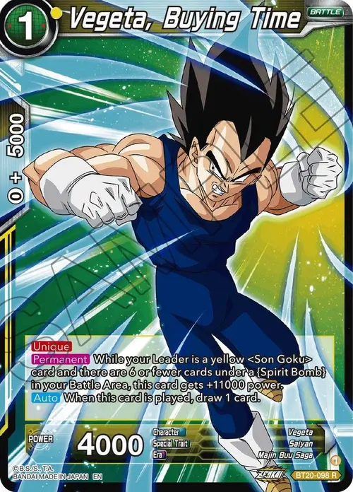 Vegeta, Buying Time card art