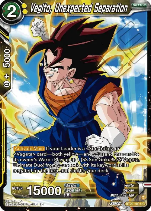 Vegito, Unexpected Separation card art