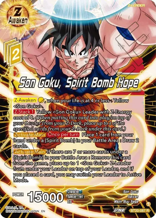 Son Goku, Spirit Bomb Hope card art