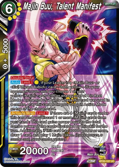 Majin Buu, Talent Manifest card art