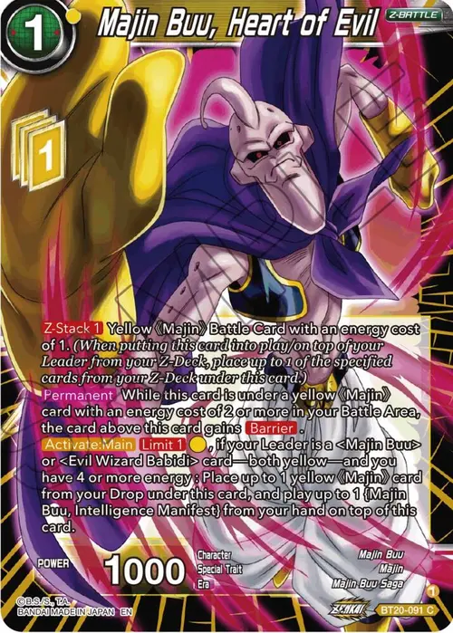 Majin Buu, Heart of Evil card art