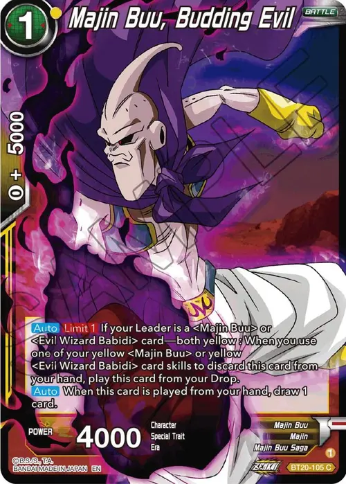 Majin Buu, Budding Evil card art