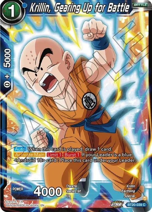 Krillin, Gearing Up for Battle card art